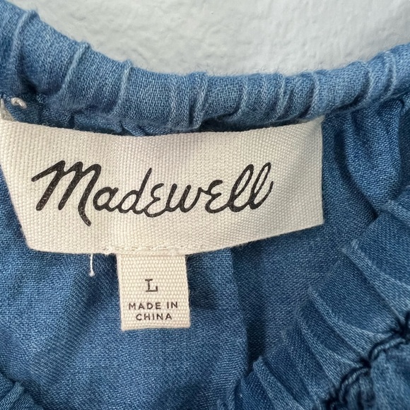 Madewell chambray Bellamy off shoulder flowy top - Picture 6 of 8